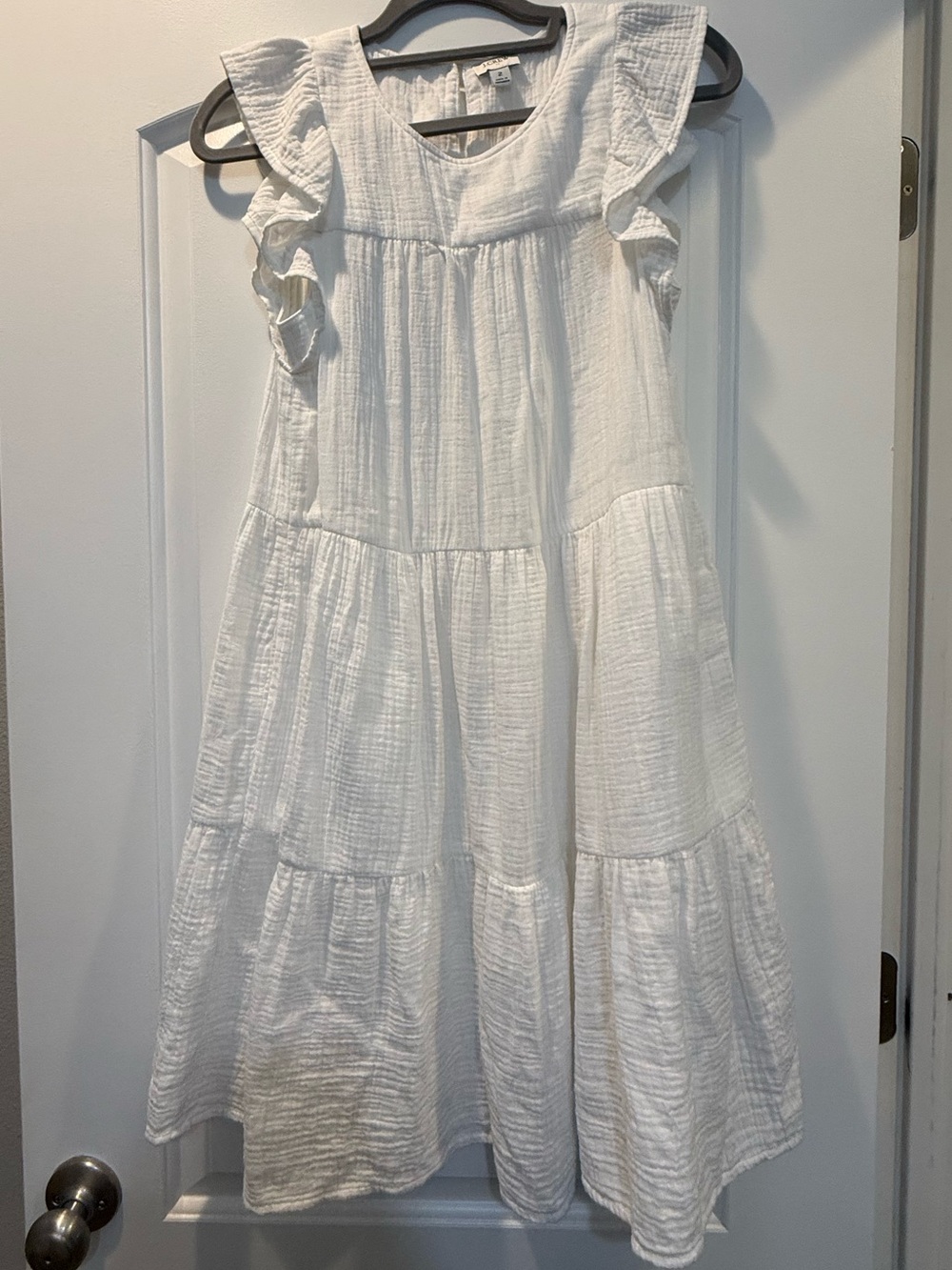 White cotton tiered Dress - Lightweight Summer Dress
